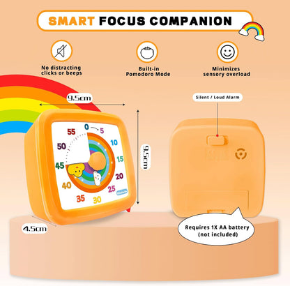Visual Timer for Kids, 60-Minute Countdown Timer for Classroom Office Kitchen, Pomodoro Timer Spaceman Pattern, Time Management Tools with Silent Operation,Desk Time Clock for Kids and Adults