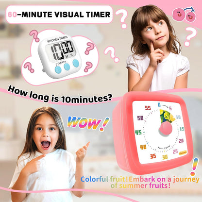 Visual Timer for Kids, 60-Minute Countdown Timer for Classroom Office Kitchen, Pomodoro Timer Spaceman Pattern, Time Management Tools with Silent Operation,Desk Time Clock for Kids and Adults