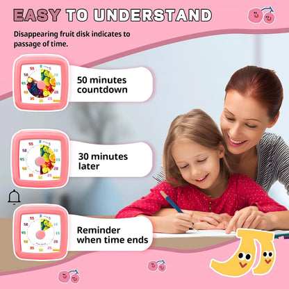 Visual Timer for Kids, 60-Minute Countdown Timer for Classroom Office Kitchen, Pomodoro Timer Spaceman Pattern, Time Management Tools with Silent Operation,Desk Time Clock for Kids and Adults