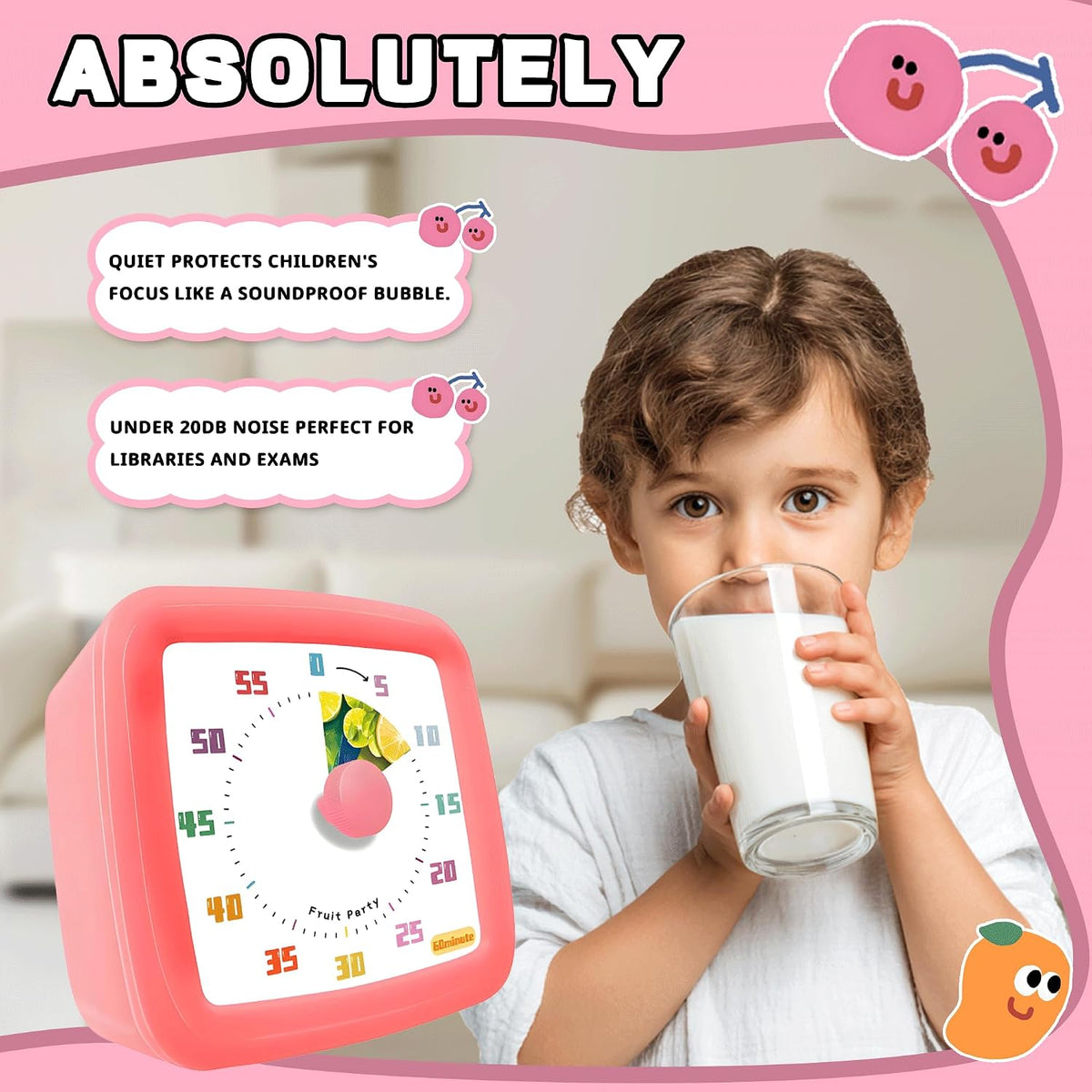 Visual Timer for Kids, 60-Minute Countdown Timer for Classroom Office Kitchen, Pomodoro Timer Spaceman Pattern, Time Management Tools with Silent Operation,Desk Time Clock for Kids and Adults