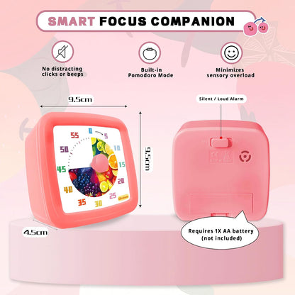 Visual Timer for Kids, 60-Minute Countdown Timer for Classroom Office Kitchen, Pomodoro Timer Spaceman Pattern, Time Management Tools with Silent Operation,Desk Time Clock for Kids and Adults