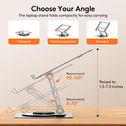 Laptop Stand for Desk, 360° Rotating Laptop Stand for 10-17" Laptop