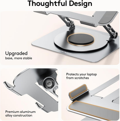 Laptop Stand for Desk, 360° Rotating Laptop Stand for 10-17" Laptop