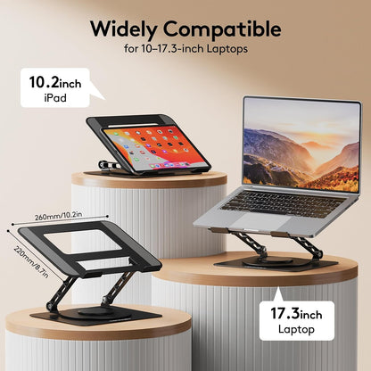 Laptop Stand for Desk, 360° Rotating Laptop Stand for 10-17" Laptop