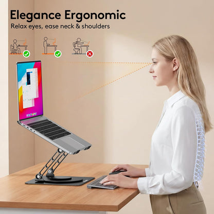 Laptop Stand for Desk, 360° Rotating Laptop Stand for 10-17" Laptop