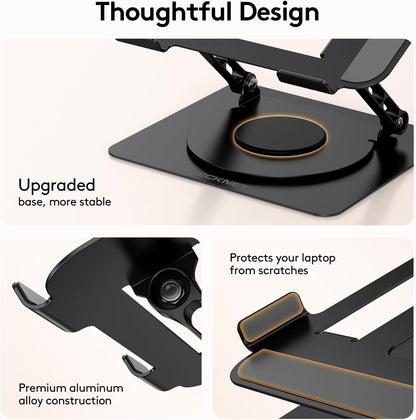 Laptop Stand for Desk, 360° Rotating Laptop Stand for 10-17" Laptop