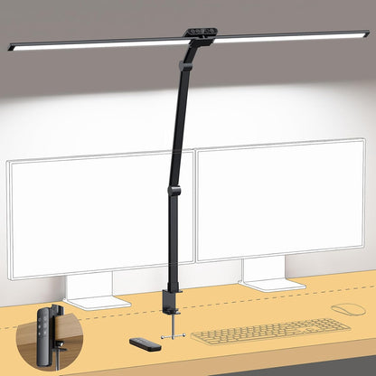 TROND LED Desk Lamp with Clamp, 29.55'' Tall Desk Light with Remote, White