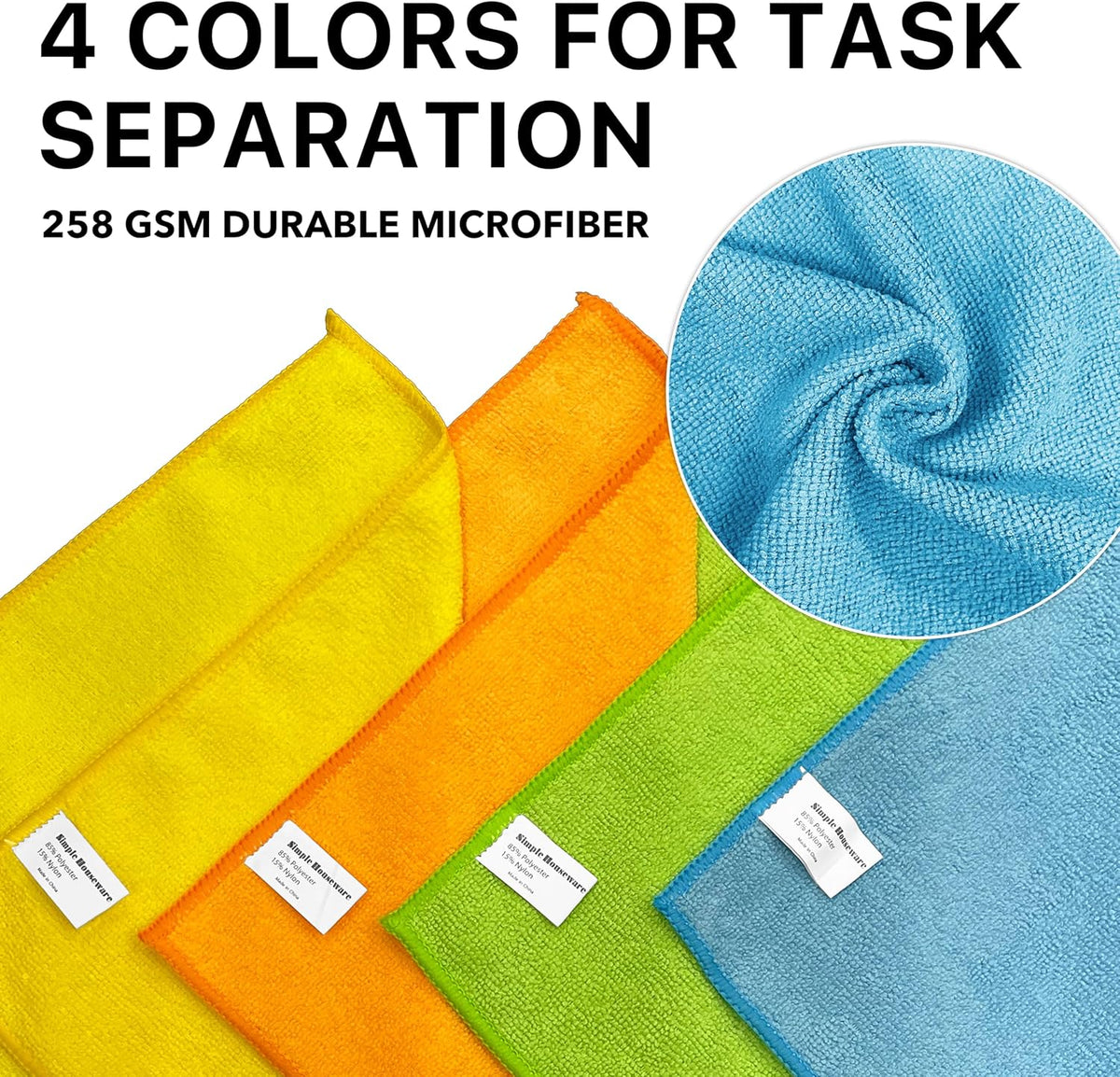 12" x 16" Microfiber Cleaning Cloth, 4 Colors