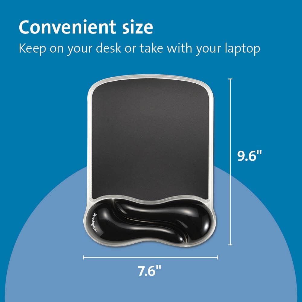 Duo Gel Mouse Pad with Wrist Rest, Ergonomic Wrist Support for Pain Relief, Comfortable Non-Skid Gel Pad for Computer, Laptop, Office & Home 9.6" x 7.6", Blue K62401AM