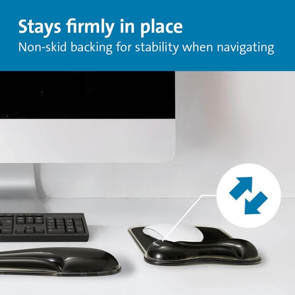Duo Gel Mouse Pad with Wrist Rest, Ergonomic Wrist Support for Pain Relief, Comfortable Non-Skid Gel Pad for Computer, Laptop, Office & Home 9.6" x 7.6", Blue K62401AM