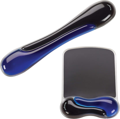 Duo Gel Mouse Pad with Wrist Rest, Ergonomic Wrist Support for Pain Relief, Comfortable Non-Skid Gel Pad for Computer, Laptop, Office & Home 9.6" x 7.6", Blue K62401AM