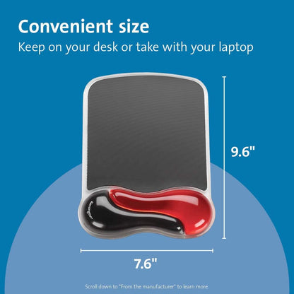 Duo Gel Mouse Pad with Wrist Rest, Ergonomic Wrist Support for Pain Relief, Comfortable Non-Skid Gel Pad for Computer, Laptop, Office & Home 9.6" x 7.6", Blue K62401AM