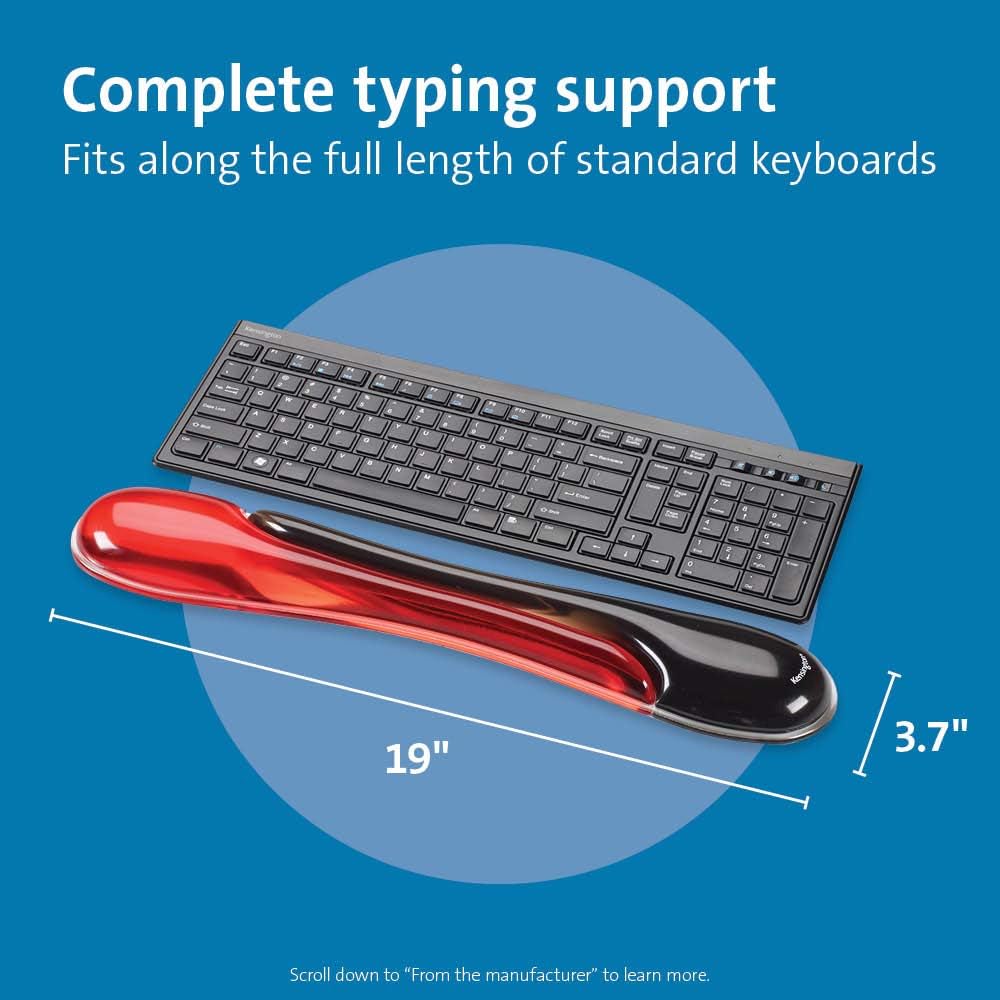 Duo Gel Mouse Pad with Wrist Rest, Ergonomic Wrist Support for Pain Relief, Comfortable Non-Skid Gel Pad for Computer, Laptop, Office & Home 9.6" x 7.6", Blue K62401AM