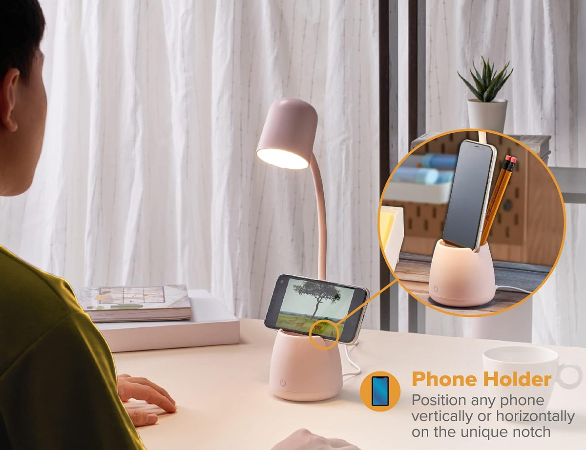 Bostitch Office LED2105-NVY Dimmable Lamp with Storage Cup, Three Brightness Levels, Touch Sensitive Dimmer, Energy-Efficient, Blue