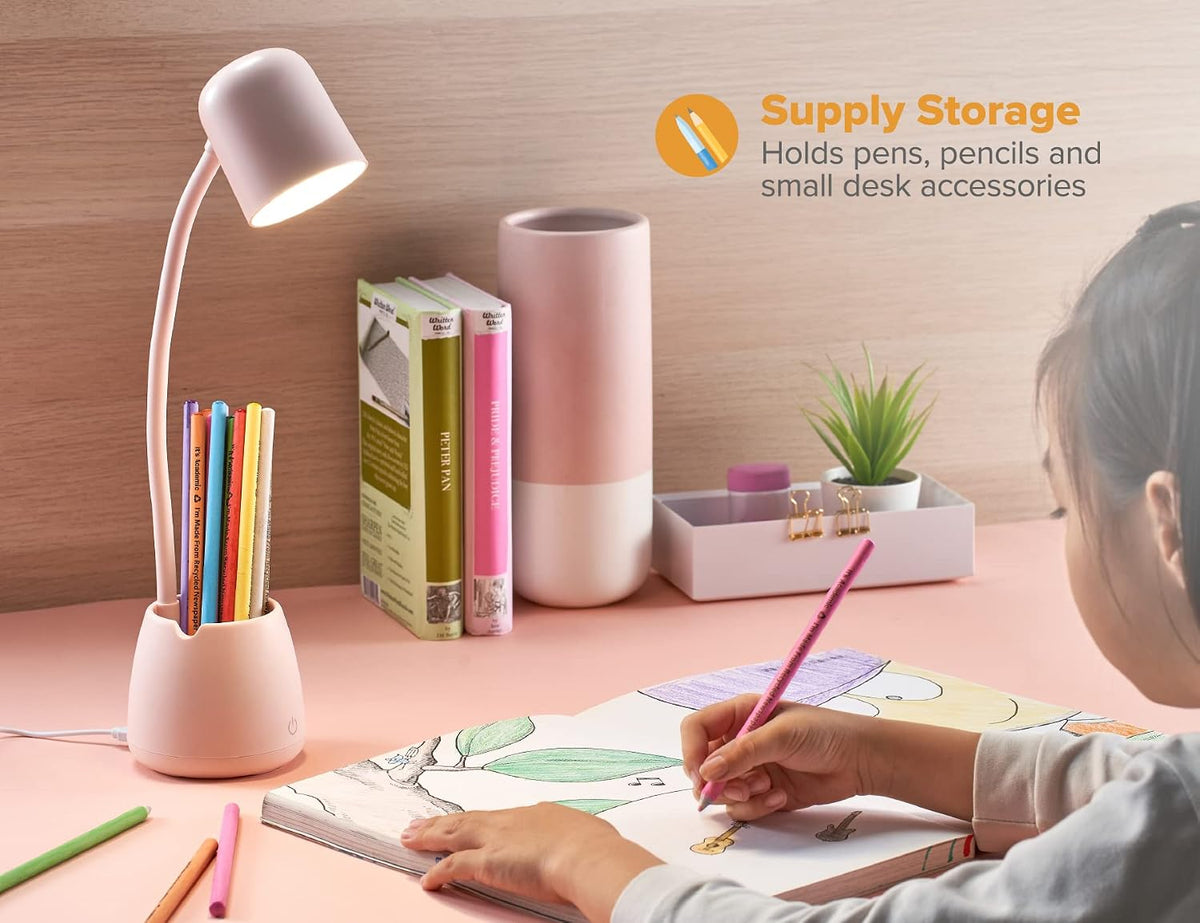 Bostitch Office LED2105-NVY Dimmable Lamp with Storage Cup, Three Brightness Levels, Touch Sensitive Dimmer, Energy-Efficient, Blue
