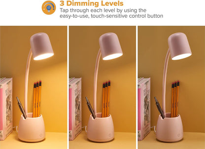 Bostitch Office LED2105-NVY Dimmable Lamp with Storage Cup, Three Brightness Levels, Touch Sensitive Dimmer, Energy-Efficient, Blue