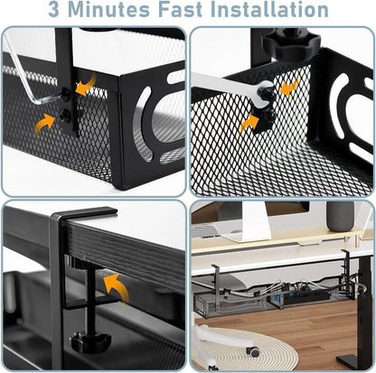 Cable Management, 25'' Cable Management Under Desk, Cable Tray