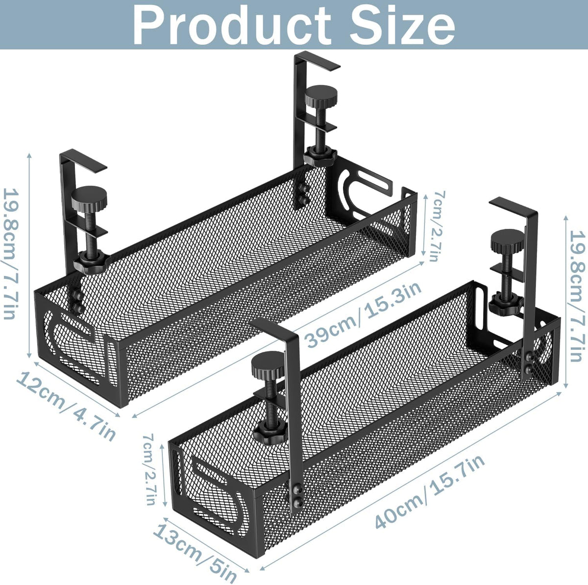 Cable Management, 25'' Cable Management Under Desk, Cable Tray