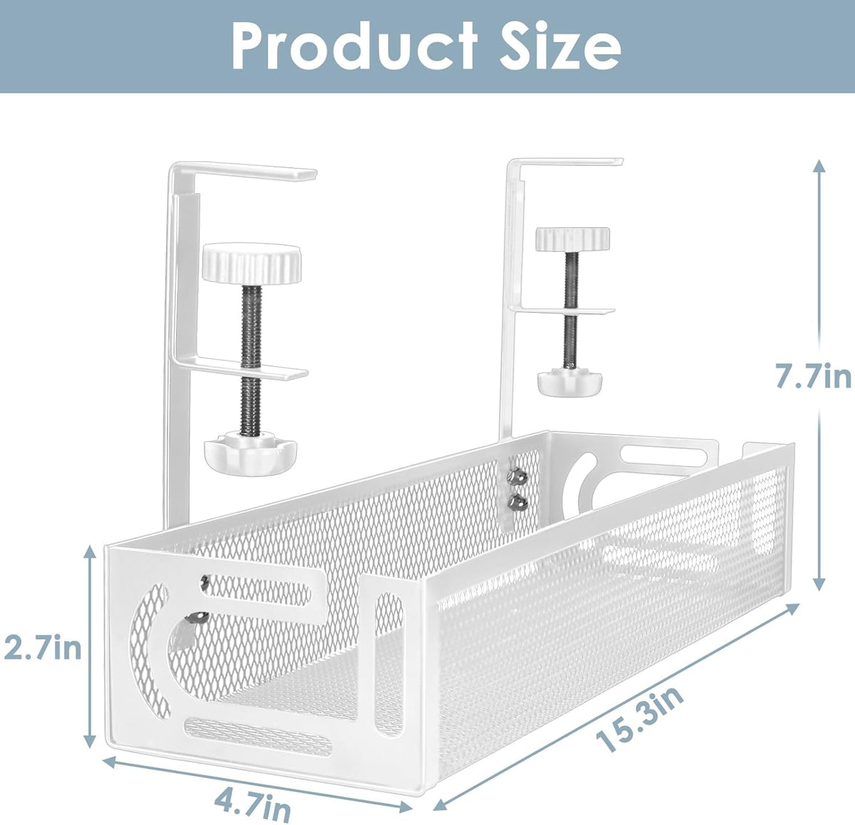 Cable Management, 25'' Cable Management Under Desk, Cable Tray