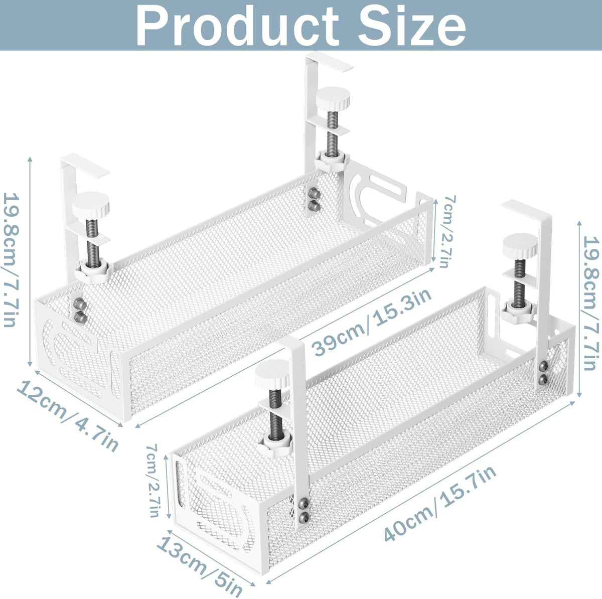 Cable Management, 25'' Cable Management Under Desk, Cable Tray