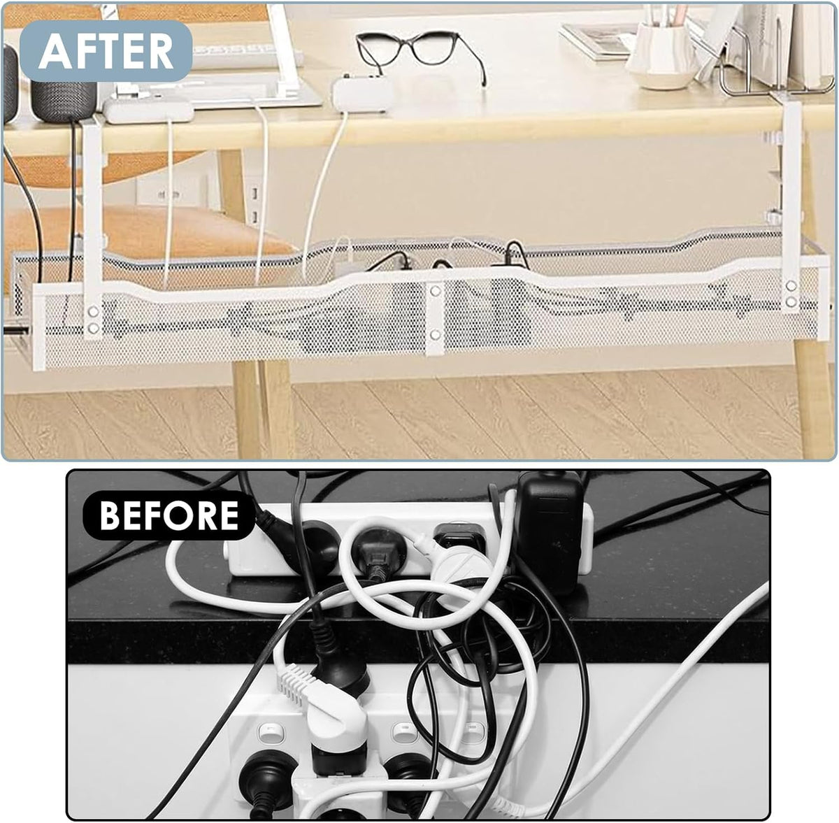 Cable Management, 25'' Cable Management Under Desk, Cable Tray