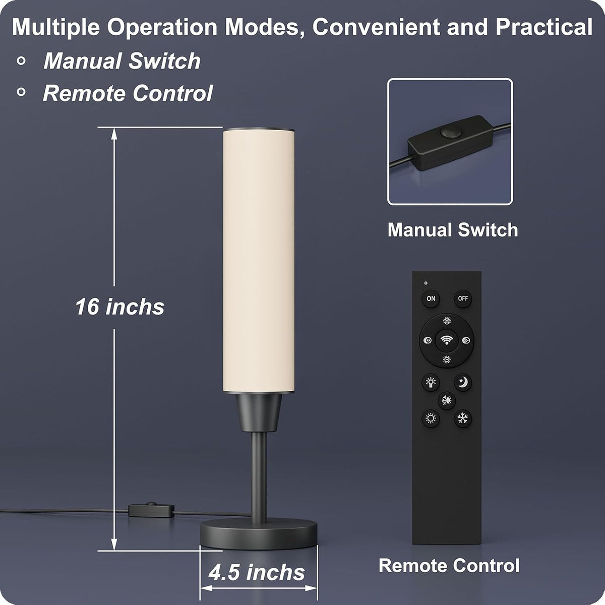 Table Lamp with Remote, Black