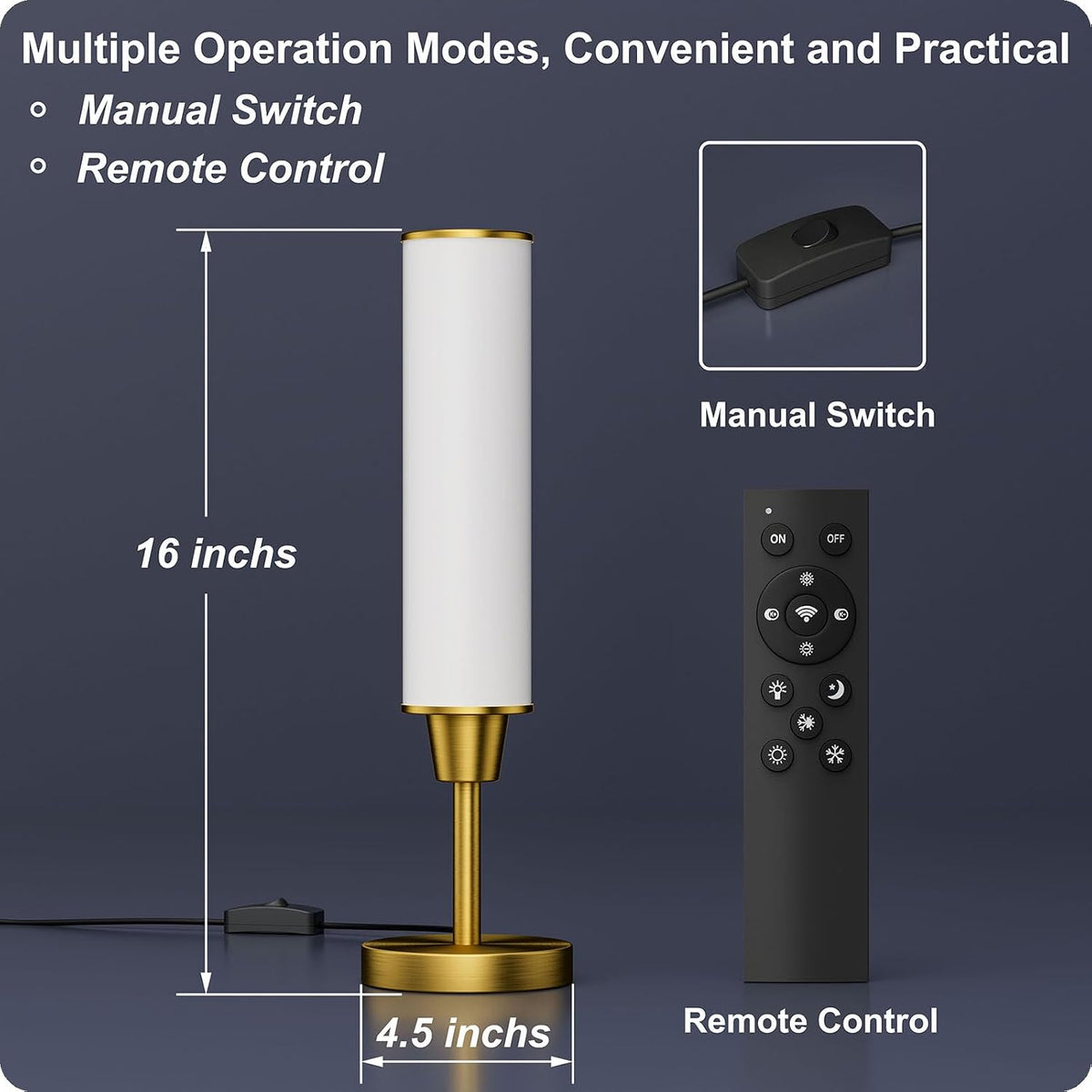 Table Lamp with Remote, Black