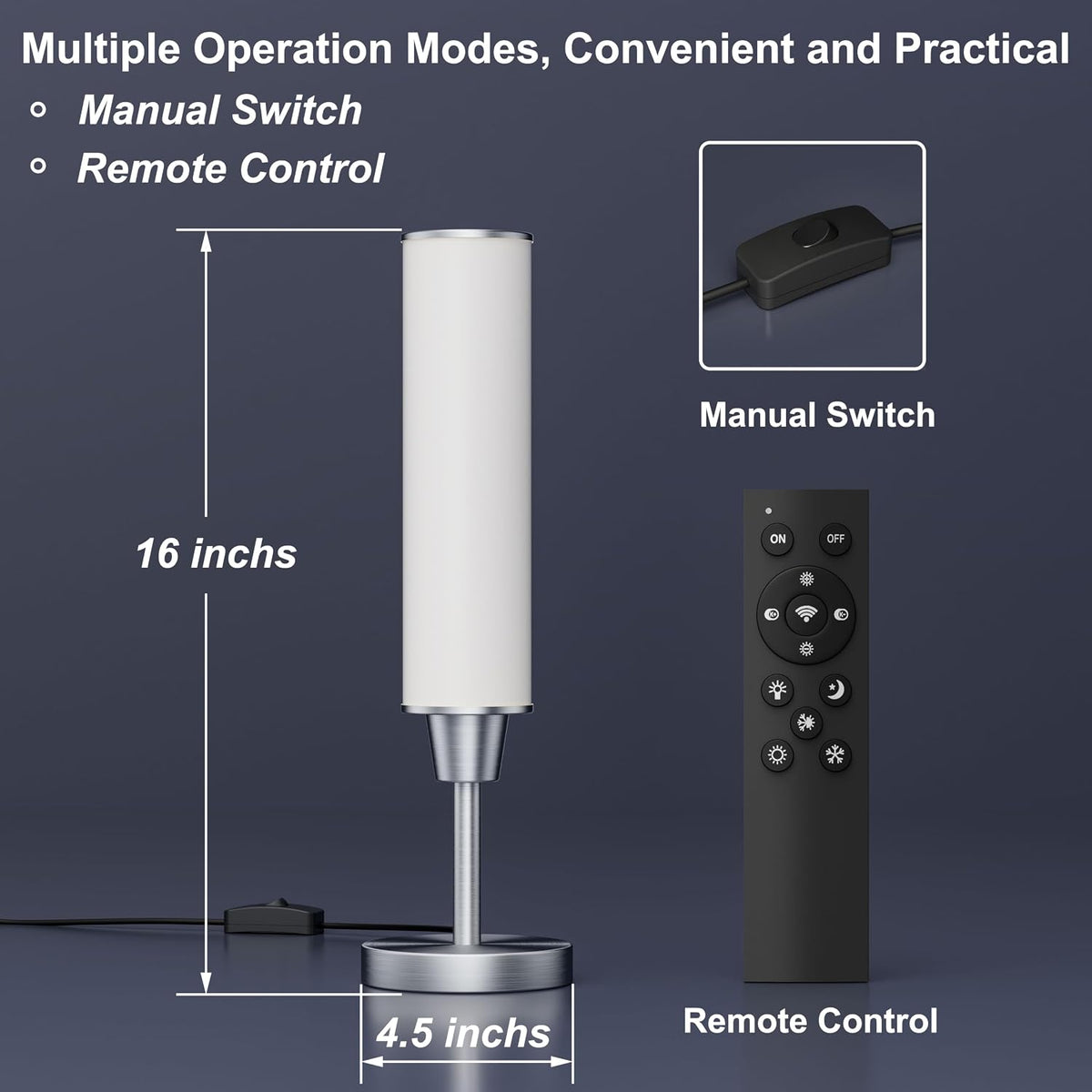Table Lamp with Remote, Black