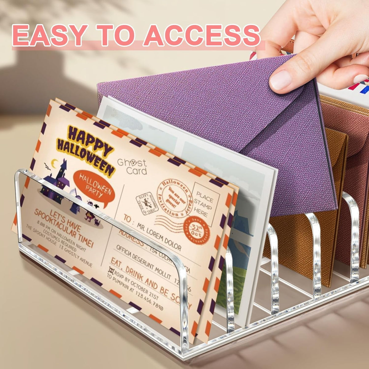 2 Packs Acrylic Mail Organizer 7 Slots Cash Tray for Desk - 7 Slots File Organizer Clear Desktop Bill Divider Holder, Envelope Holder, Transparent Countertop Mail Holder