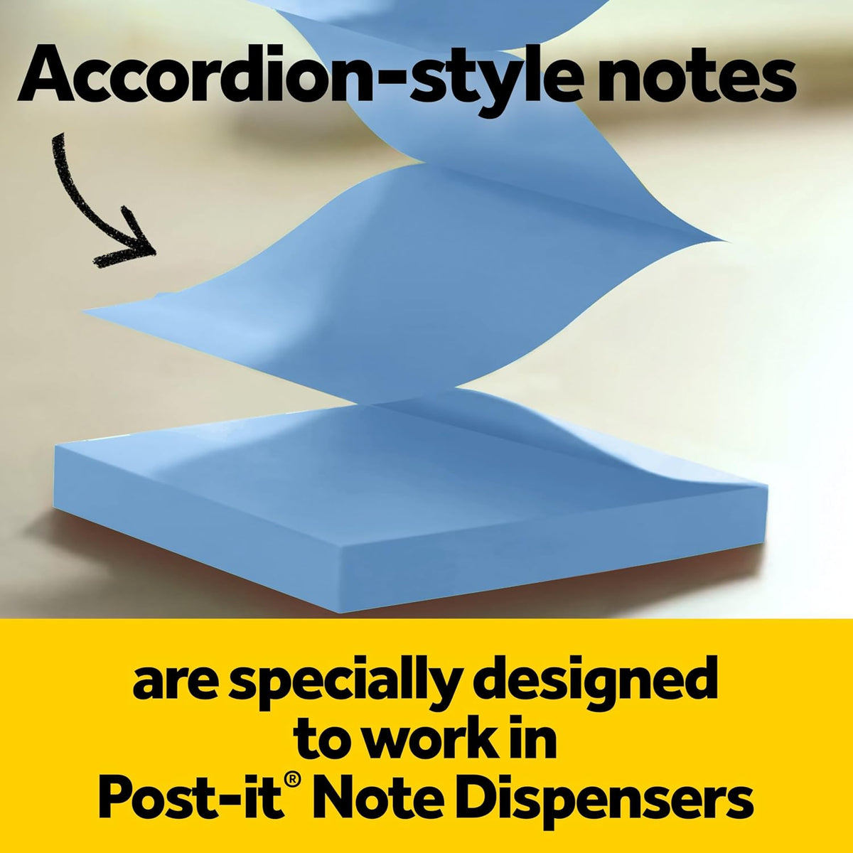 Note Dispenser, Black Wave Design, 1 Dispenser, 3 Pads