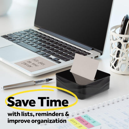 Note Dispenser, Black Wave Design, 1 Dispenser, 3 Pads