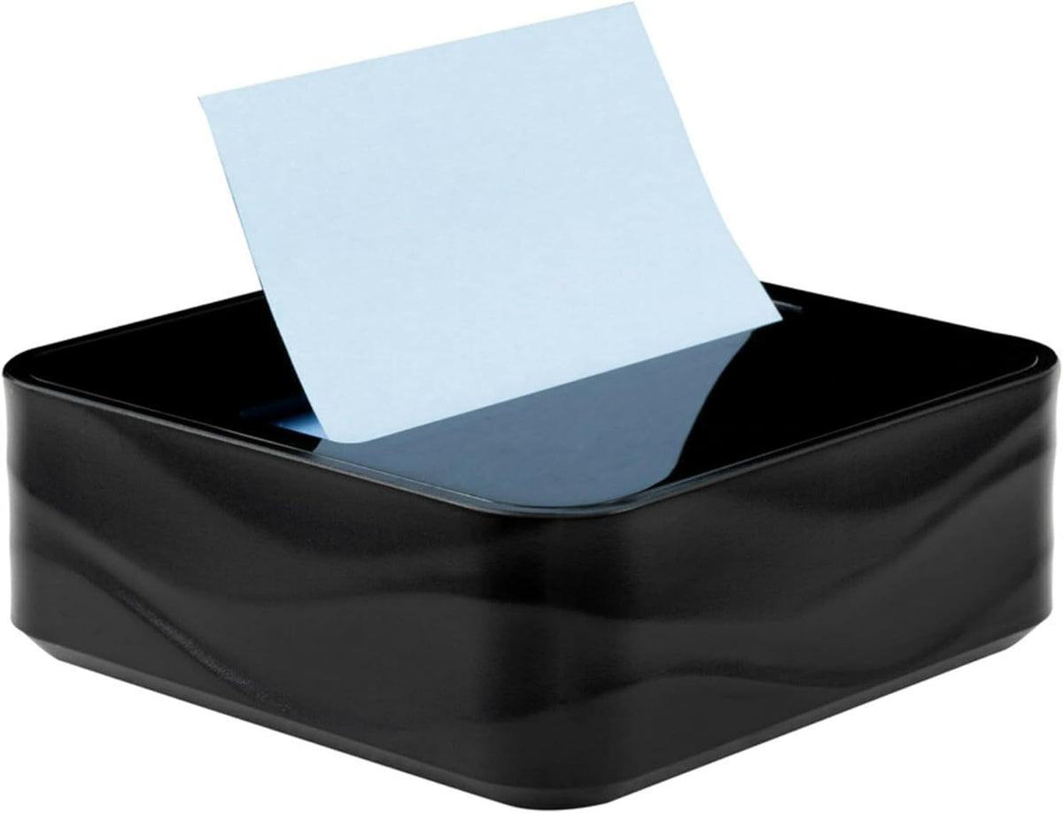 Note Dispenser, Black Wave Design, 1 Dispenser, 3 Pads