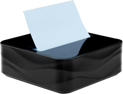 Note Dispenser, Black Wave Design, 1 Dispenser, 3 Pads