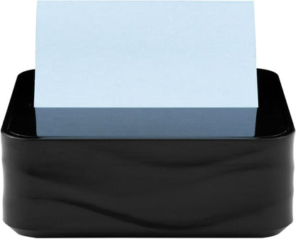 Note Dispenser, Black Wave Design, 1 Dispenser, 3 Pads