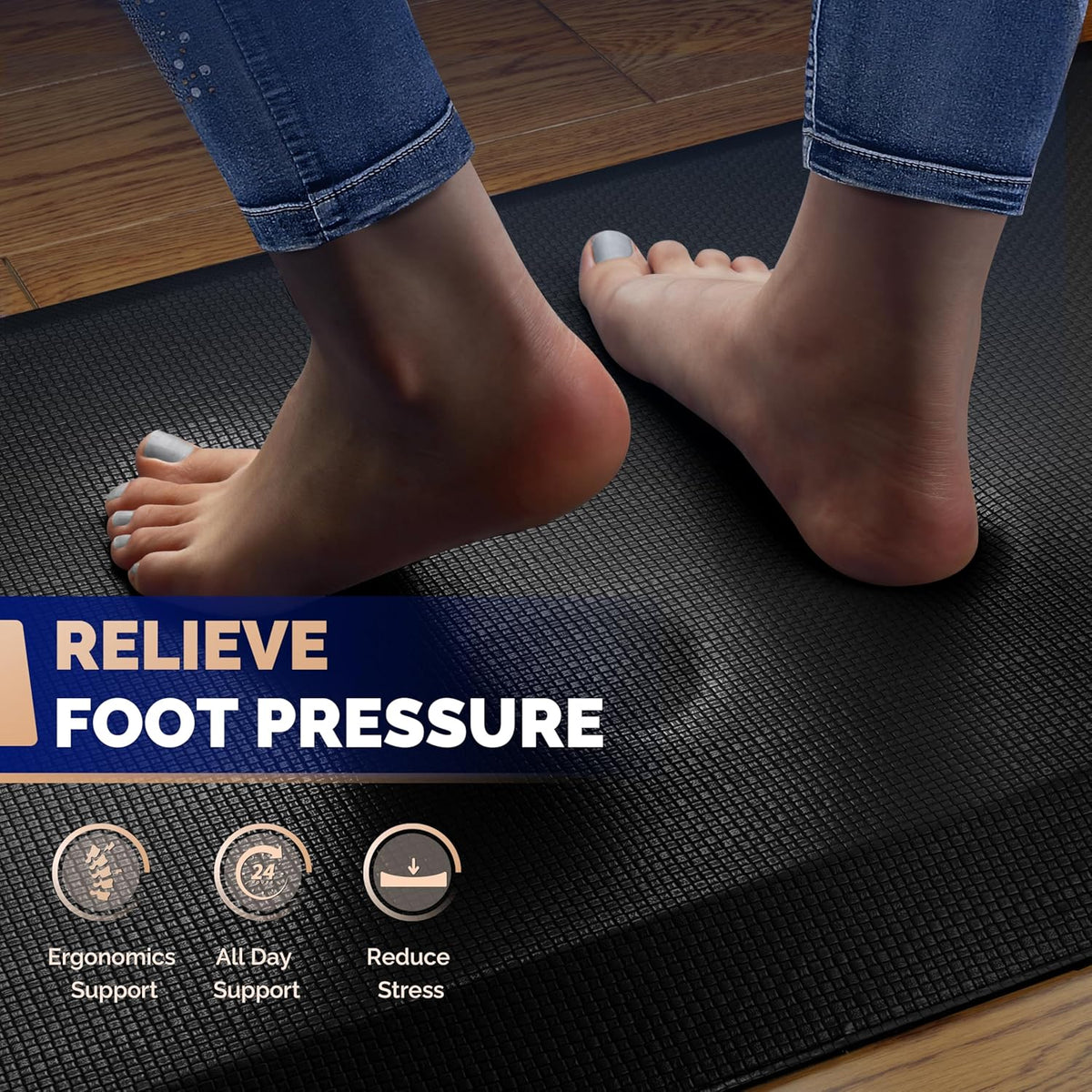 Anti Fatigue Mat for Standing Desk & Kitchen Floor, 9/10 Extra Thick