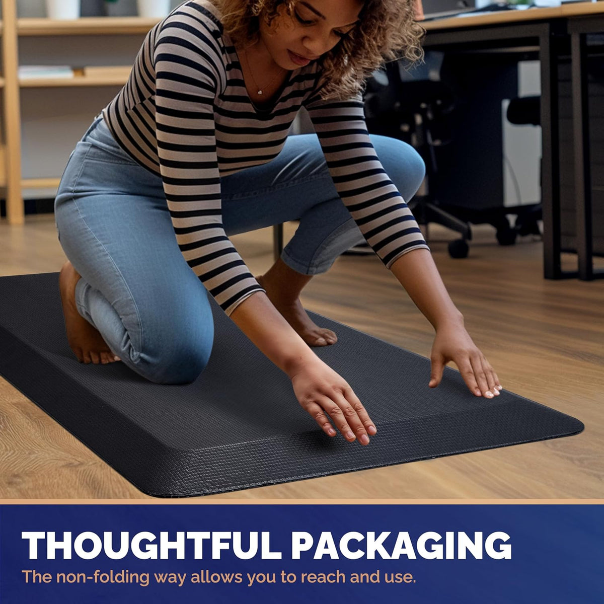 Anti Fatigue Mat for Standing Desk & Kitchen Floor, 9/10 Extra Thick
