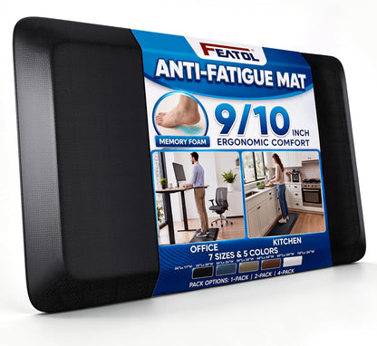 Anti Fatigue Mat for Standing Desk & Kitchen Floor, 9/10 Extra Thick