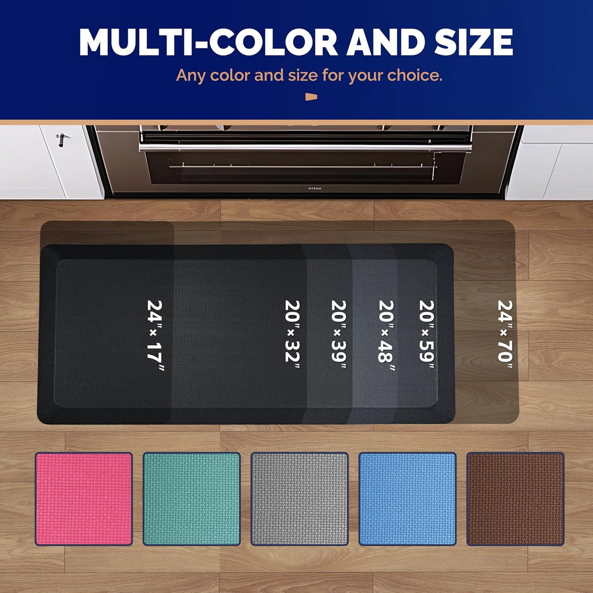 Anti Fatigue Mat for Standing Desk & Kitchen Floor, 9/10 Extra Thick