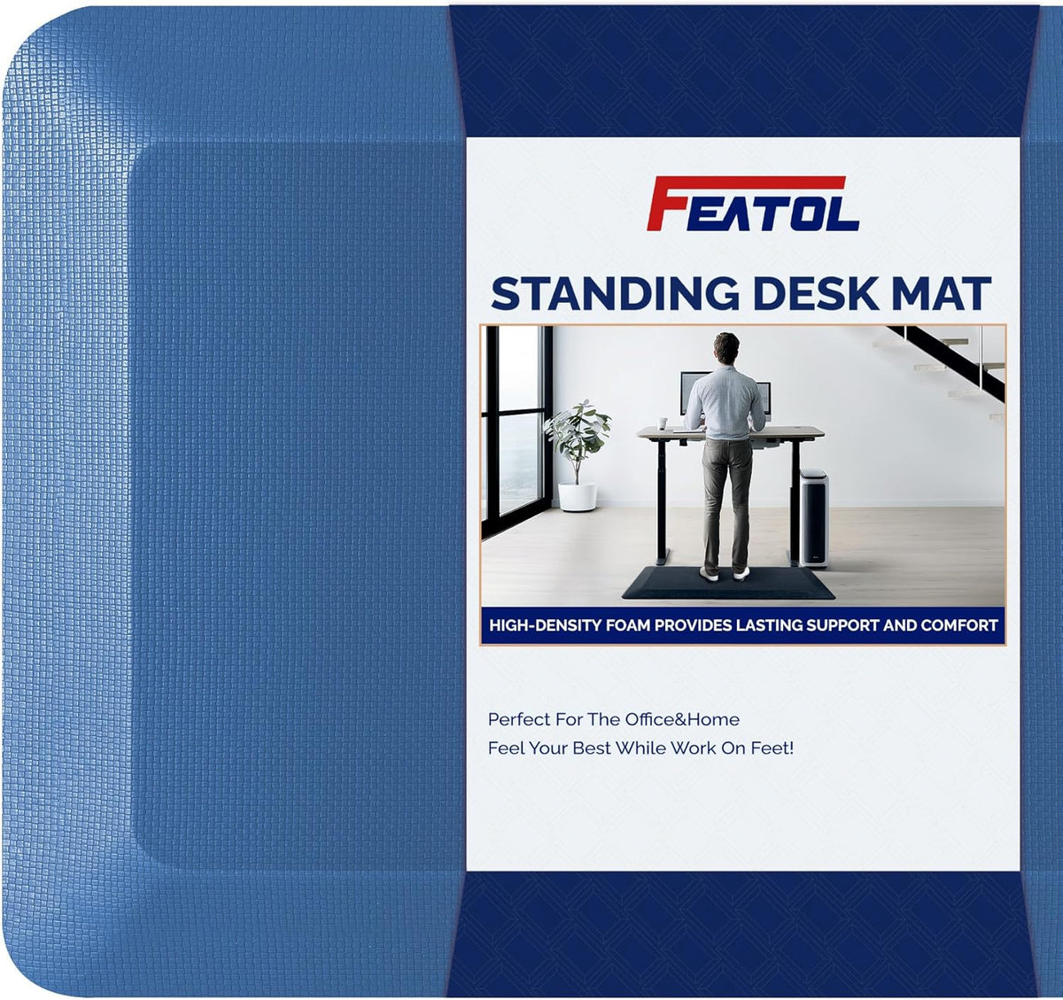 Anti Fatigue Mat for Standing Desk & Kitchen Floor, 9/10 Extra Thick