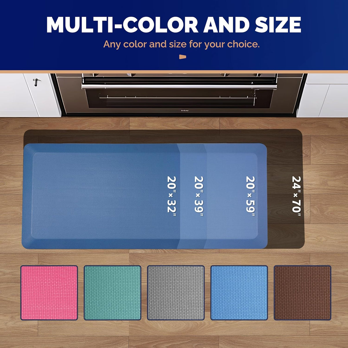 Anti Fatigue Mat for Standing Desk & Kitchen Floor, 9/10 Extra Thick