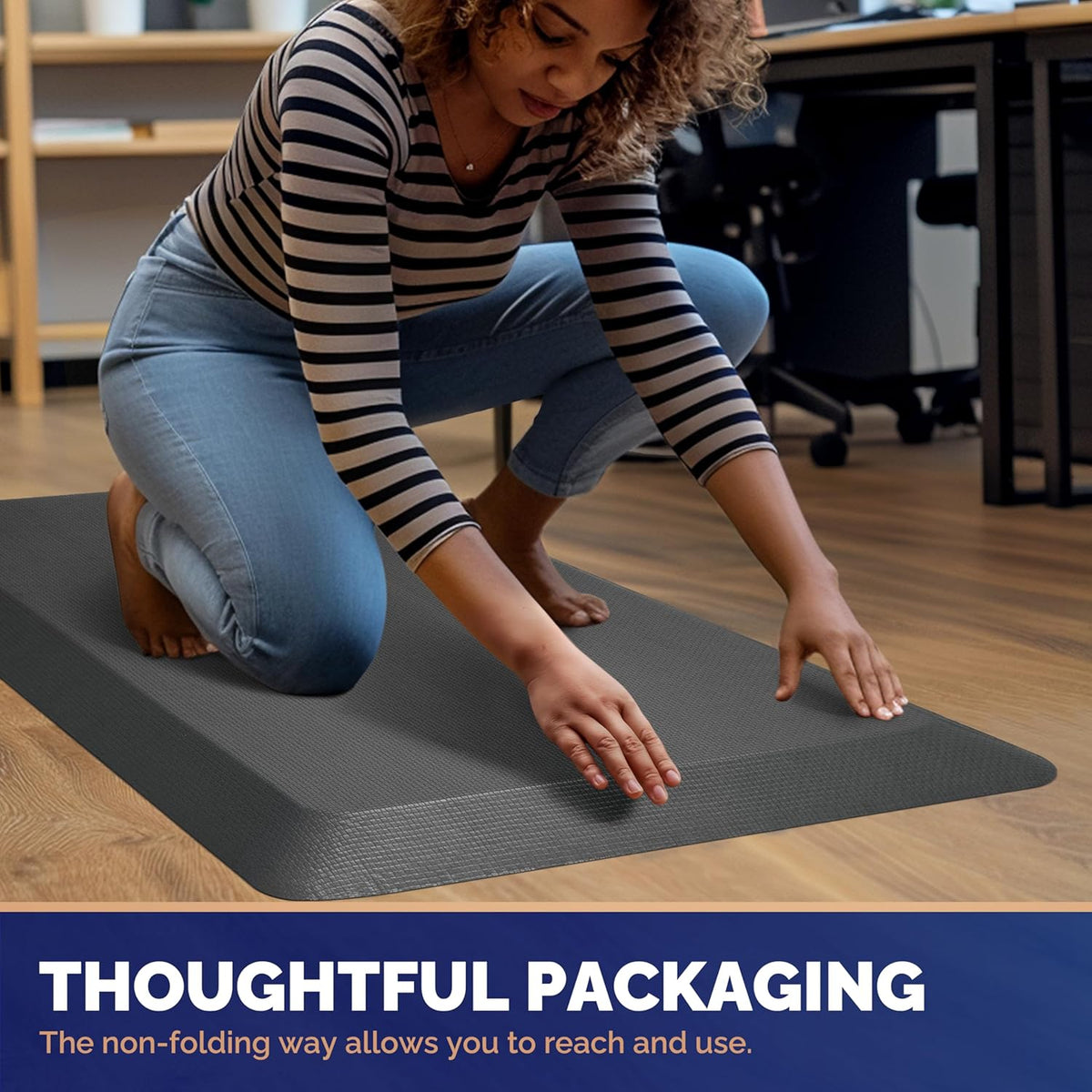 Anti Fatigue Mat for Standing Desk & Kitchen Floor, 9/10 Extra Thick