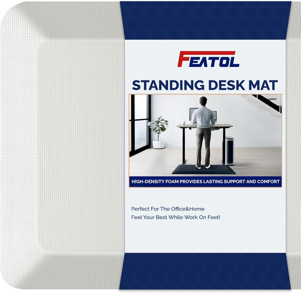 Anti Fatigue Mat for Standing Desk & Kitchen Floor, 9/10 Extra Thick
