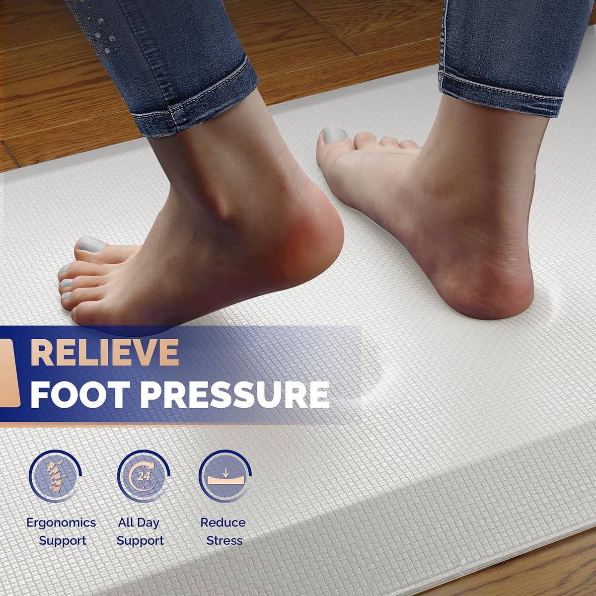 Anti Fatigue Mat for Standing Desk & Kitchen Floor, 9/10 Extra Thick