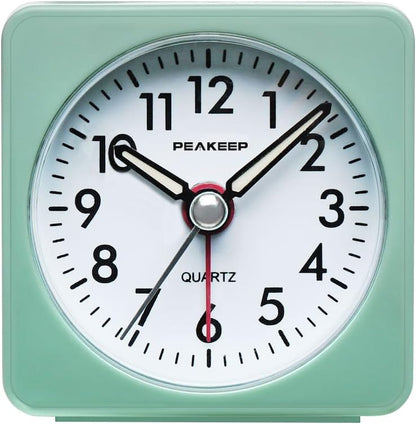 Ultra Small, Battery Travel Alarm Clock with Snooze and Light