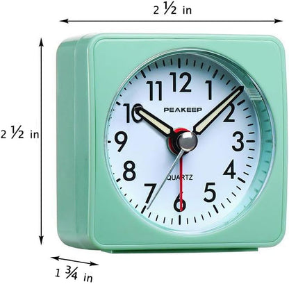 Ultra Small, Battery Travel Alarm Clock with Snooze and Light