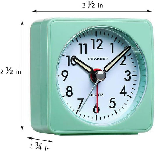 Ultra Small, Battery Travel Alarm Clock with Snooze and Light