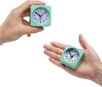 Ultra Small, Battery Travel Alarm Clock with Snooze and Light