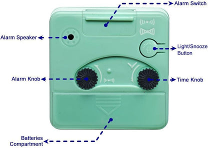 Ultra Small, Battery Travel Alarm Clock with Snooze and Light