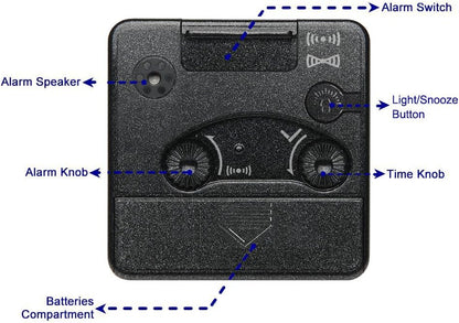 Ultra Small, Battery Travel Alarm Clock with Snooze and Light