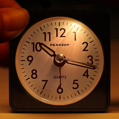 Ultra Small, Battery Travel Alarm Clock with Snooze and Light